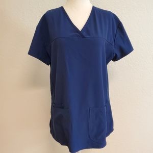 Divine Stretch Navy V Neck Scrub Top Size M